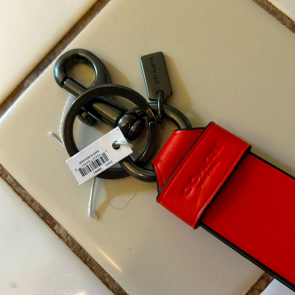Coach Leather Bag Charm Loop Keychain - Picture 3 of 6